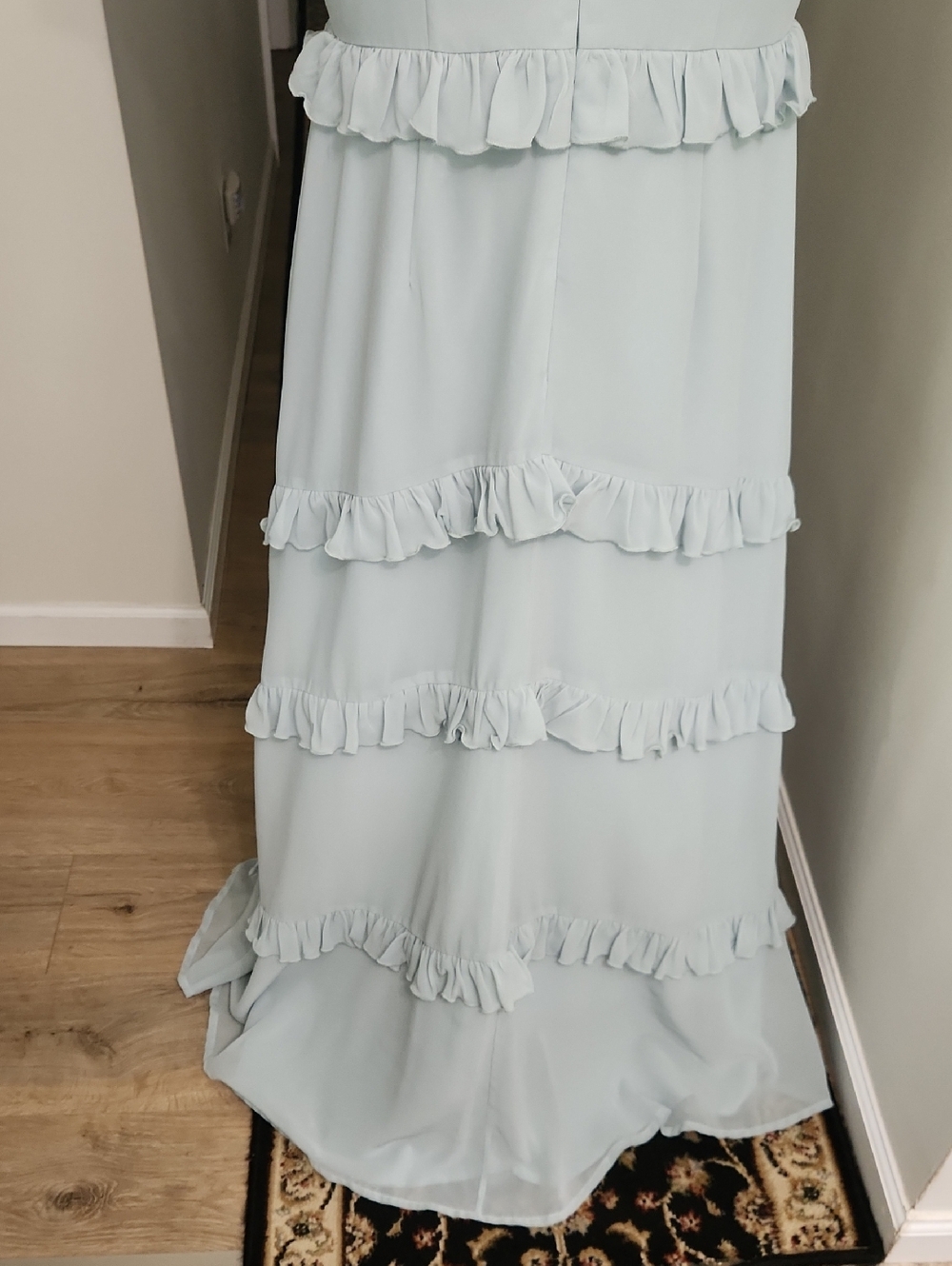 Revelry Amelia Dress Size 14 Sage Green Chiffon Long Formal Maxi Bridesmaid - Picture 10 of 17